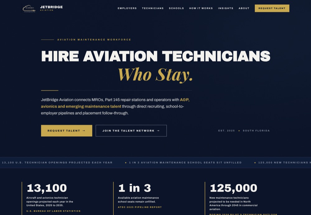 JetBridge Aviation website